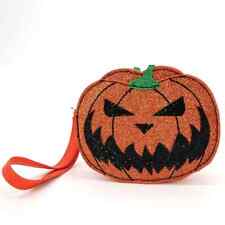 Jack O Lantern Pumpkin Wristlet Purse Clutch Handbag Glitter Horror Gothic Gift