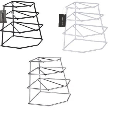 4 TIER WIRE CORNER PLATE STAND STACKER HOLDER STORAGE RACK CUPBOARD SHELF UNIT  - Image 1 of 3