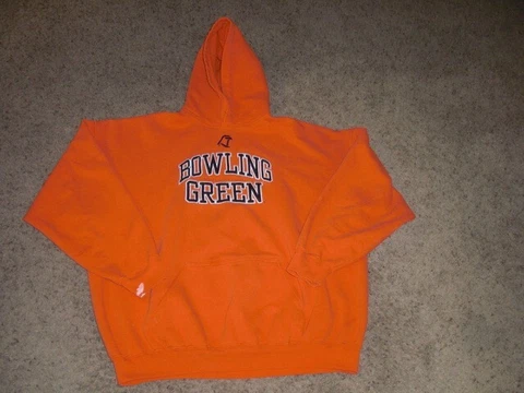 BOWLING GREEN embroidered orange thick Hoodie Sweatshirt men's 2XL Cover