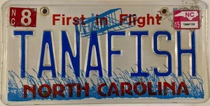 Vanity TANA TUNA FISH license plate Lake Fishing Fisherman Angler Garra Tiny NC - Picture 1 of 7