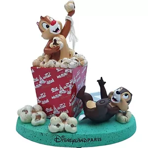 Disneyland Paris Chip N & Dale Popcorn Figurine Ornament Disney Parks Tic Et Tac - Picture 1 of 11