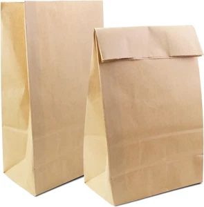BadenBach 50 Pack 12 Lb Brown Kraft Paper Bags,7" x 4.3" x 12.5",Large Heavy Bag