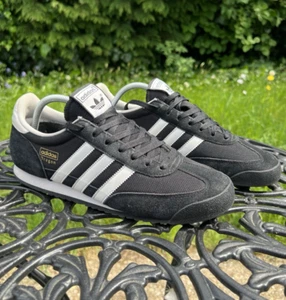 adidas Dragon Black White Mens Size UK 9.5 Suede Originals Sneakers Samba G16025 - Picture 1 of 10