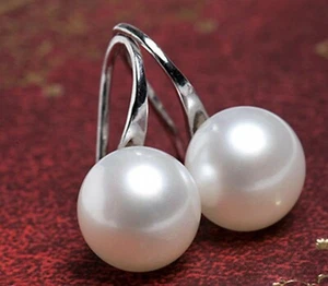 8-9 mm white pearl 18k ear stud Cultured Flawless earring FOOL'S DAY - Bild 1 von 3