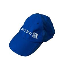 United Airlines Employee Hat Logo Cap Blue Embroidered Spell Out Strap Back
