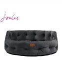 JOULES CHESTERFIELD PET DOG BED LUXURY GREY VELVET SOFT COMFY SIZE LARGE 70CM