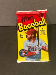 2022 Topps Heritage Wax Pack Factory Sealed NEW-Possible Rookies, Inserts, Autos - Picture 1 of 2