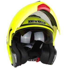 Casco modulare apribile fluo Omologato C.E ce visierino visiera nera para sole - Foto 1 di 8