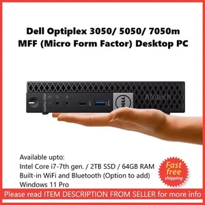 DELL 7050 Micro i7-7700 2TB SSD 64GB RAM HDMI DP Desktop PC WiFi Bluetooth *VAT - Picture 1 of 7