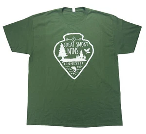 green t shirt cotton polyester blend Adult XL Great Smoky Mountians  Chest 46 “ - Picture 1 of 7