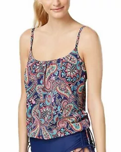 24th and Ocean Womens Paisley Fields Underwire Side-Tie Tankini Top, Size S - Picture 1 of 1