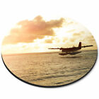 Round Mouse Mat - Seaplane Airplane Sunset Sea Office Gift #2188
