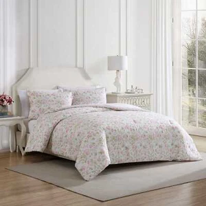 Laura Ashley Morning Gloria Comforter Set - (Pretty Pink/Green) - Picture 1 of 11