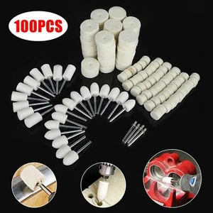 1/2'' Felt Pad Wheel+1'' Felt Pad Wheel+3/8'' Felt Polishing Tip+1/8" Mandrel - Picture 1 of 13