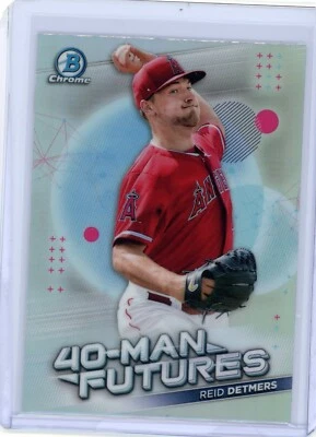 2021 Bowman Chrome Reid Detmers 40-Man Futures Insert- Los Angeles Angels - Image 1 of 2