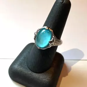 Ariva Sterlingsilber & 18K Türkis Doublet Ring Gr. 8 - Bild 1 von 5