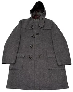Gloverall Dufflecoat Gr. 44/54 grau Herren XL Wolle Made In England Flanell Kapuze - Bild 1 von 9