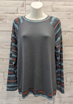 Women's Cruel Girl Charcoal W/ Aztec Long Sleeve CTK7428002 Foto 1 de 4