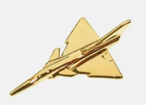 KFIR  Pin Badge ave.25mm finished 22 carat gold plate plane - Picture 1 of 1