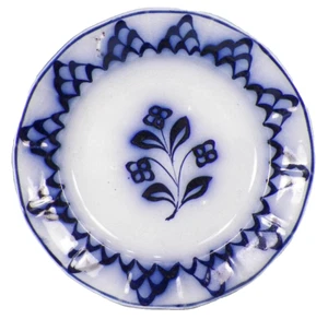 Gingham Flower Flow blau Dessertteller Joseph Clementson 6,5 in antik - Bild 1 von 6