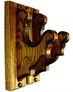 Estante para pistola de madera de roble colgadores rifle escopeta espada estilo antiguo exhibición de pared acabado - Imagen 1 de 1