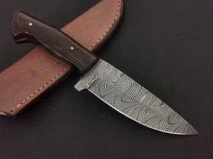 8.5" CUSTOM HAND MADE DAMASCUS STEEL SKINNER KNIFE ROSEWOOD HANDLE W/SHEATH 5432 - Picture 1 of 7