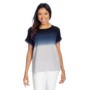 NUEVO Top de hombro extendido One World Woven Ombre en gris/negro - varias tallas - Imagen 1 de 1