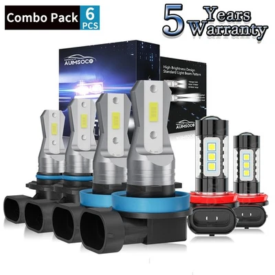 For Ford EcoSport 2018-2020 6x LED Headlight Kit + Fog Light Bulbs Super Bright - Image 1 of 4