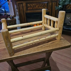 Rustic Real Wood Doll Bed Frame - Picture 1 of 3