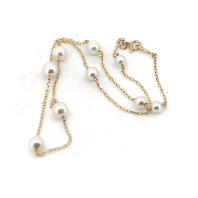 MIKIMOTO Necklace: Akoya Pearl 4.5-6.3mm Yellow Gold 18K L37cm w/oBox - Image 1 of 4