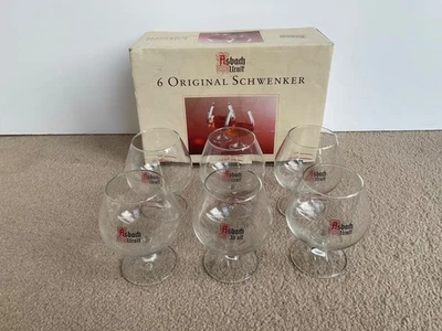 6 x Asbach Uralt Original Schwenker Brandy Cognac Glasses Boxed German - Image 1 of 4