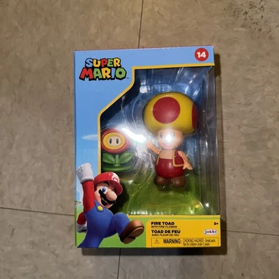 Super Mario 4" Fire Toad Figure NIB Jakks Pacific Nintendo  - Image 1 of 2