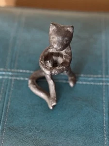 Vintage Bronze (?) Katzenskulptur in sehr gutem gebrauchten Zustand. - Bild 1 von 11