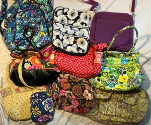 10 VERA BRADLEY Assorted Bags For Craft Repurpose Sewing Lot AS IS #28 - Picture 1 of 22