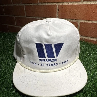 威廉姆斯 51 周年纪念帽 1946 - 1997 白色刺绣标志全新无标签 — 第 1/4 张图片
