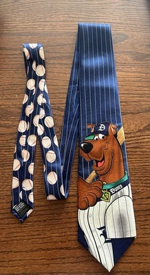 Scooby-Doo Baseball Novelty Tie - 100% Silk 58"L x 3.75"W - Cartoon Network - Image 1 of 4