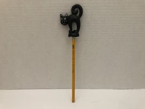 Vintage Halloween Blasform Kunststoff schwarze Katze Süßigkeiten Stick Bleistift Topper - Bild 1 von 7