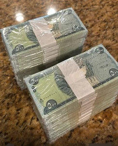 IRAQI DINAR Bundle 500 Note x 100 UNCIRCULATED Guaranteed AUTHENTIC Iraq COA - Picture 1 of 8