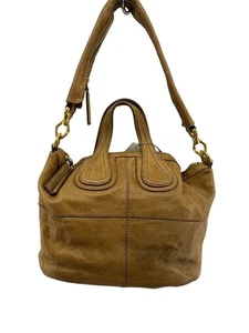 GIVENCHY Nightingale echt 2-Wege Handtasche Schultertasche camel Leder Logo gut - Bild 1 von 6
