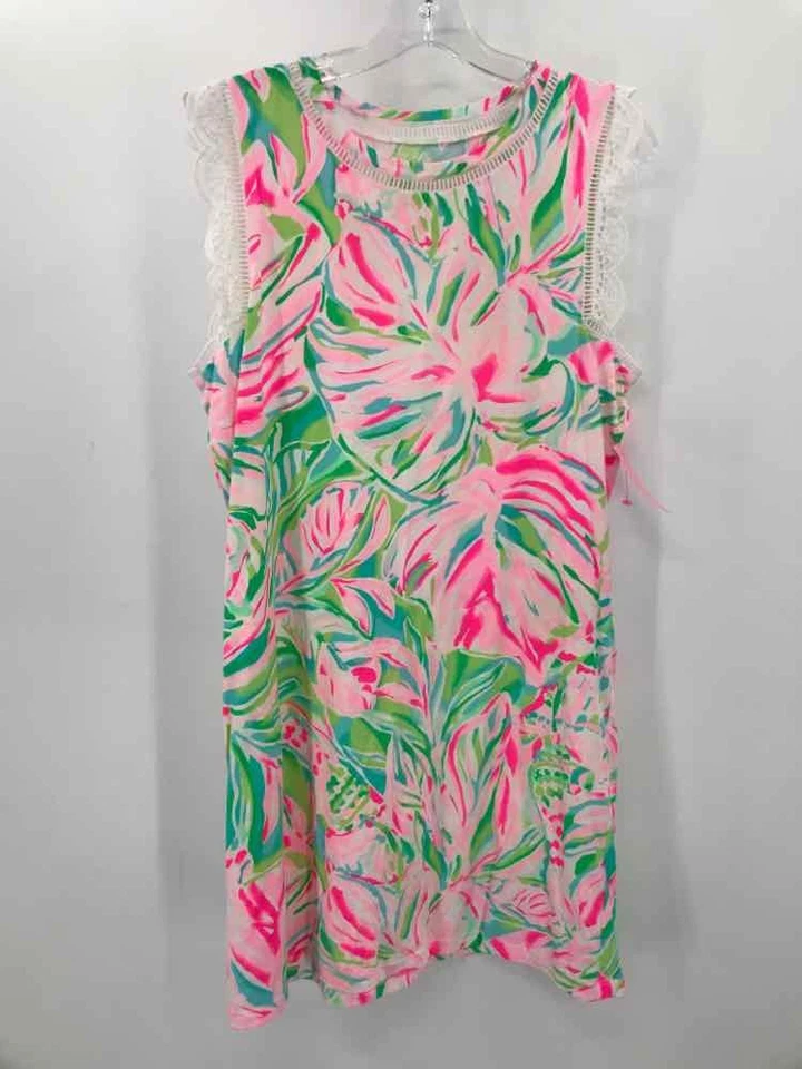 Pre-Owned Lilly Pulitzer Pink Size Large Knee Length Sleeveless Dress - Image 1 of 3