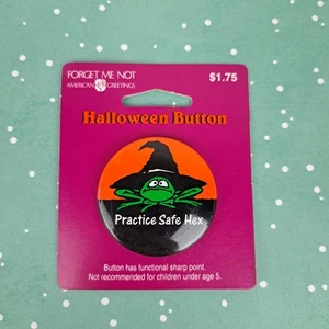 Spilla pulsante saluti americani strega rana Halloween esagonale pratica sicura - Foto 1 di 7