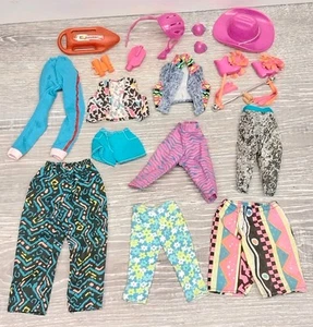 Vintage 90s Barbie Doll Clothing Lot Baywatch Saved By The Bell Abstract Pattern - Picture 1 of 5