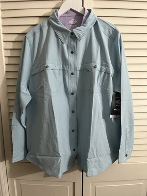 Nueva Camisa Dickies Para Mujer 2XL Temp IQ Utility Enfriamiento Azul Manga Larga Botón a Presión Foto 1 de 4