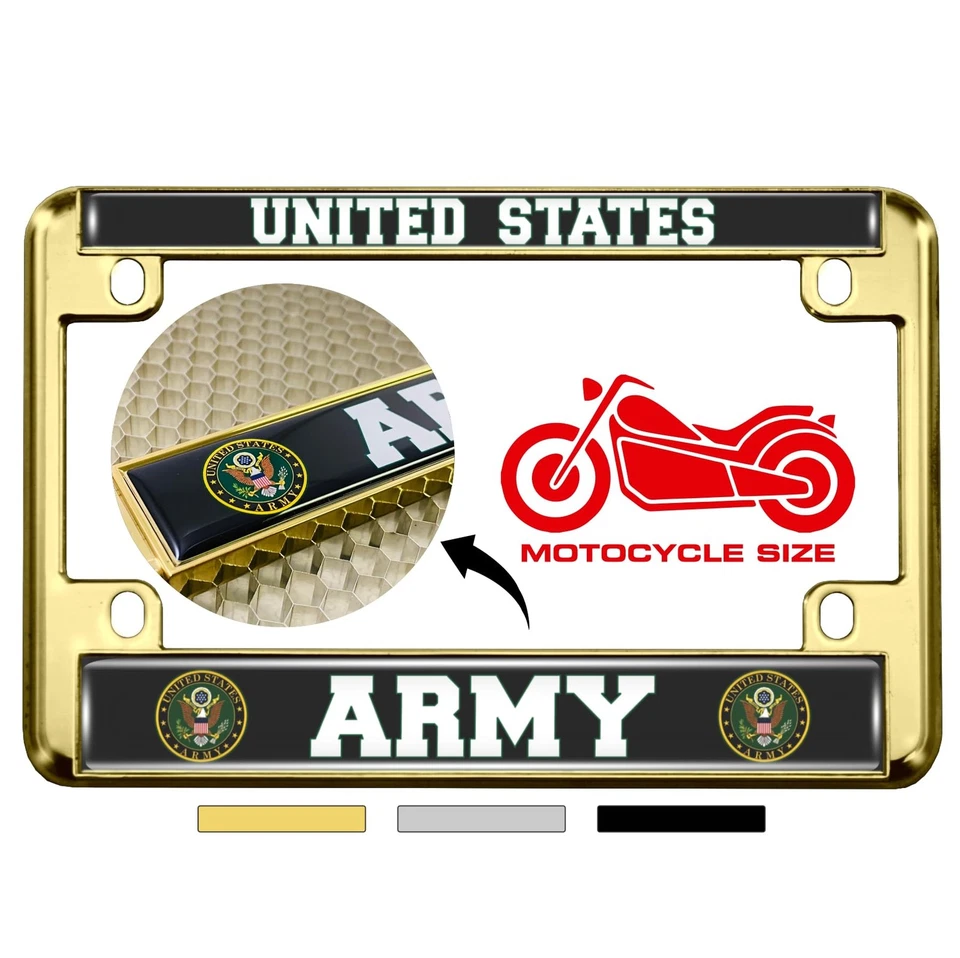 [Officially Licensed U.S. Army Product] - Motorcycle Metal License Plate Frames - Image 1 of 1