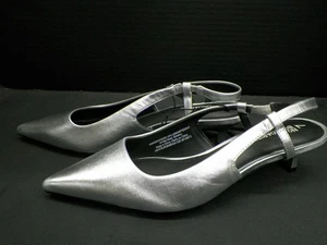 Scarpe da donna No Boundaries argento con fibbia sul retro a punta piccole guaritrici taglia 7 - Foto 1 di 6