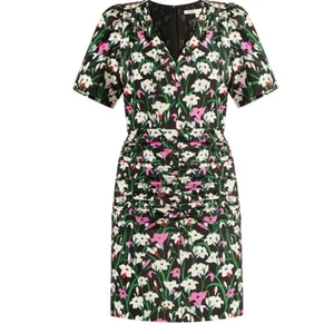 VERONICA BEARD Janis Dress Floral Ruched 6 NEW - Picture 1 of 16