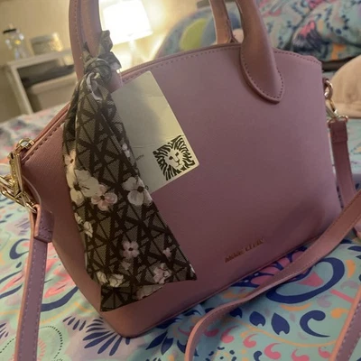 Anne Klein Purse top handle satchel with scarf  French mauve   - Image 1 of 4
