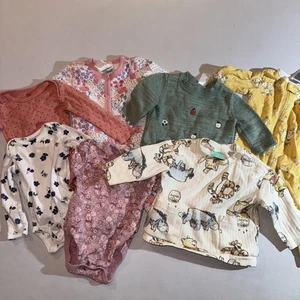 Baby Girl Clothing Lot 7 Piece 3 Months Floral Long Sleeve Clothes Bundle Disney - Picture 1 of 24