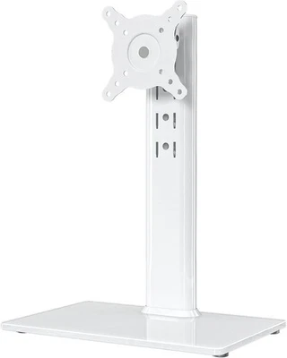 WHITE Single LCD Computer Monitor Free-Standing Desk Stand Riser 13”-32” - Image 1 of 4