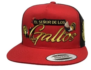 El Señor De Los Gallos Con 2 Gallos Y Mexico Al Lado Mütze Rot Schwarz El Chapo - Bild 1 von 6
